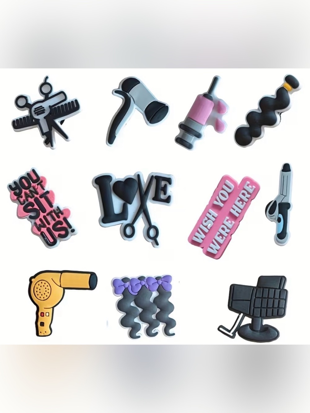 Home Party Supplies Pink & Black Hair Stylist Themed Sticker Set